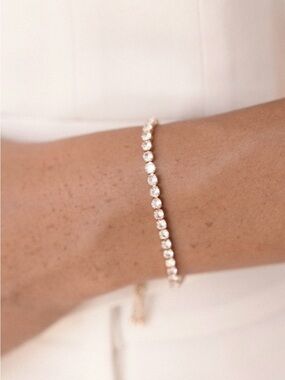 ettika Adjustable Dainty Crystal Tennis Bracelet